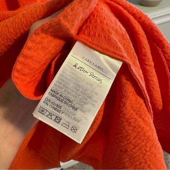 Sindiso Khumalo x & other Stories Orange Textured Peter Pan Collar Mini Dress 10 - Picture 12 of 16